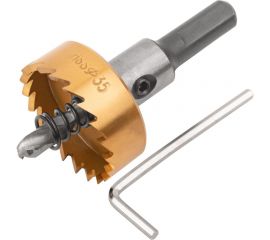 Коронка кольцевая по металлу 35 мм, HSS сталь, титановое покрытие FIT 36870 