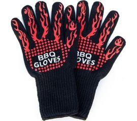 Огнеупорные двухслойные перчатки для гриля и барбекю URM на 500 градусов, 2 шт. D01573 