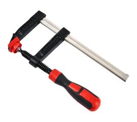 Столярная F-образная струбцина DELI dl110830z усиленная, 300x80 мм, максимальное усилие зажима 3000 Н, резьба 14 мм, штанга 6 мм 112049 