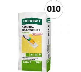 Эластичная цементная затирка для заполнения и защиты межплиточных швов шириной 1-10 мм Основит ПЛИТСЭЙВ XC6 E белая 010, 20 кг 74899 