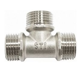Тройник STI латунный Ду20 (3/4") Н-Н-Н никелированный D190-00077 