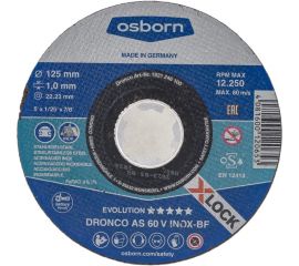 Диск отрезной по металлу Evolution AS60V INOX X-Lock 125x1 мм DRONCO 1921246100 