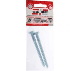 Сантехнический болт DIN 571 оцинкованный 8х140, 2шт - пакет Tech-Krep 113136 