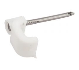 Плоская скоба для кабеля Невский Крепеж белый, 7 мм, 50 шт. пакет нк 800453 