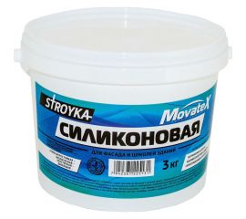 Водоэмульсионная краска Movatex Stroyka силиконовая, 3 кг Т94937 