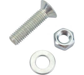 Винт с потайной головкой Невский Крепеж DIN 965 оцинк., М5x20 + гайка + шайба, 12 шт. 814062 