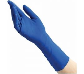Медицинские диагностические одноразовые перчатки BENOVY из натурального латекса, синие, р. M, 50 шт 15 532 