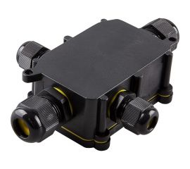 Распределительная коробка STEKKER LD524, водонепроницаемая на 4 выхода, 450V, 140x100x36, черный 49122 