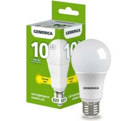 Светодиодная лампа GENERICA A60 груша 10Вт 230В 3000К E27 LL-A60-10-230-30-E27-G 