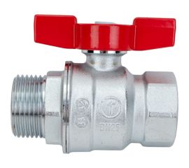 Шаровой кран Giacomini R854, 1, ВН, ручка-бабочка красная, хромированный R854X025 