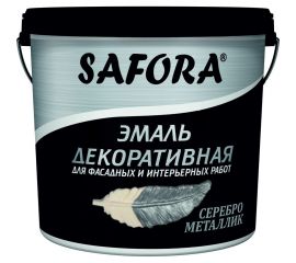 Декоративная акриловая эмаль SAFORA серебро металлизированная 800 г ЭМ100/2М 