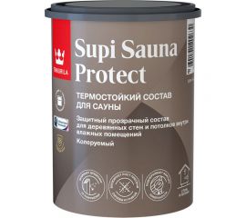 Защитный состав для саун Tikkurila supi sauna protect, полуматовый, база EP, 0.9 л 253709 