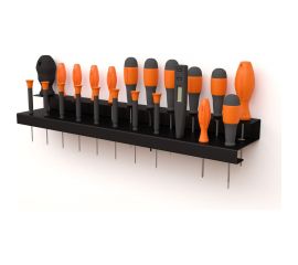 Настенный держатель-органайзер отверток EMBODIMENT двухуровневый, черный EMB-WOSC-DW-B 