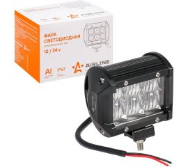 Светодиодная фара (балка) двухрядная Airline 6 LED 5D линза рабочий свет, 18W, 98x78x65, 12/24V ALED043 