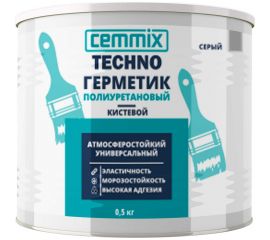 Герметик полиуретановый CEMMIX ""Кистевой"", банка 0,5 кг, цвет серый 85498733 