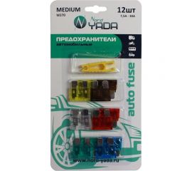 Предохранитель Nord-Yada MEDIUM стандарт набор 12 шт, с пинцетом, 7.5/10/15/20/25/30 А 902258 