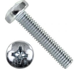 Винт BEFAST DIN 7985, полусфера, полная резьба, покрытие цинк, 6х14, 50 шт. 7985F0601450S 