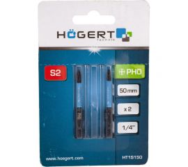 Биты ударные PH0, 50 мм, сталь S2, 2 шт HOEGERT TECHNIK HT1S150 