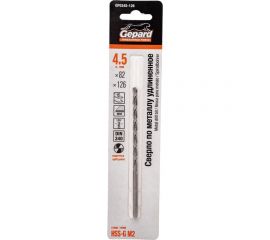 Сверло спиральное удлиненное по металлу 4.5x82x126 мм, HSS-G Gepard GP0345-126 