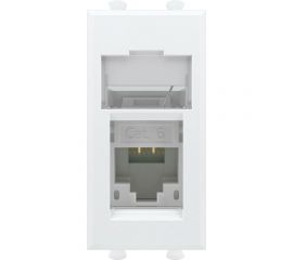 Компьютерная модульная розетка DKC 1 модуль Avanti "Белое облако" RJ-45 категории 6 4400291 