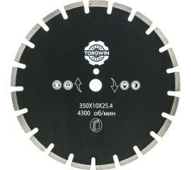 Алмазный диск сегментный по асфальту 350х10х25.4 мм TORGWIN T225898 