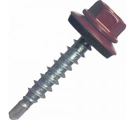 Кровельный саморез STARFIX 4,8x19 мм, цинк, шайба с прокладкой, PT3, RAL 3005, 250 шт. SMC2-39685-250 