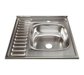 Мойка mixline 60х60х18 см, 0.8, правый выпуск 3 1/2, с сифоном 528019 
