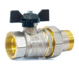 Шаровой кран LD Pride латунь никель Ду20 Ру40 ВР американка, полнопроходной, бабочка 007-8018 