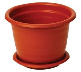 Кашпо с поддоном Осколпласт 460 мм, терракотовое 460-09 