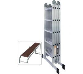 Лестница-стремянка 4x5 трансформер WORKY profi с помостом ARD257727 