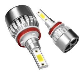 Светодиодные лампы LED для авто LEDZILLA C6 H8 H9 H11 18Вт 12В лампочки для автомобилей в фары комплект 2шт C6-H11 