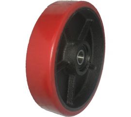 Колесо красное б/г полиуретановое без кронштейна 180 мм MFK-TORG 1040180 V 