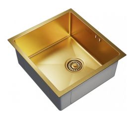 Мойка для подстольного монтажа MIXLINE PRO 45x42х20 см, толщина 3 мм, выпуск 3 1/2, с сифоном, золото 548566 