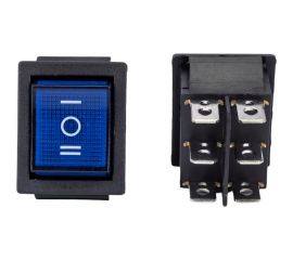 Клавиша Nord-Yada 250V 16А с нейтралью синяя с подсветкой (6контактов) ON-OFF (2шт в упаковке)-ON 905452 