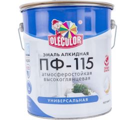 Эмаль OLECOLOR ПФ-115 серый, 5 кг 4300002456 