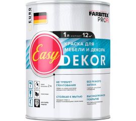 Акриловая краска для мебели и декора Farbitex PROFI EasyDekor 1 л 4300011680 