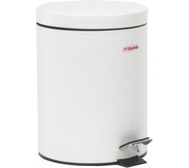 Ведро-контейнер для мусора с педалью ЛАЙМА 5 л, белое 604947 