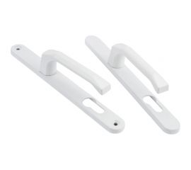 Нажимной гарнитур для мет-пласт. дверей Дверной Страж At 25/85/8 белый, закруглённая планка ДС42280 