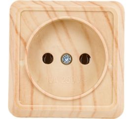 Одноместная розетка IEK РС20-2-ОС без заземляющего контакта, 10А, открытой установки, ОКТАВА, сосна ERO10-K03-10-DC 