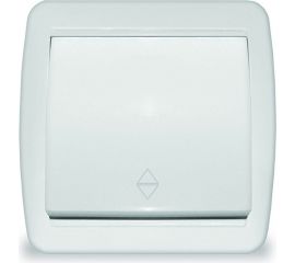 Одноклавишный проходной выключатель UNIVersal Клио IP44, открытой устанвоки, 10А, 220В, белый еврослот К2230 