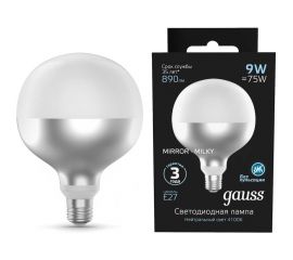 Лампа LED Gauss Filament G125-DC Mirror-Milky E27 9W 890lm 4100K 125х178mm 1/10 1014802209 