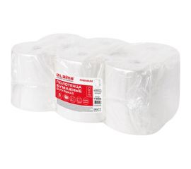 Рулонные бумажные полотенца ЛАЙМА H1 PREMIUM 150 м, 2 слоя, белые, комплект 6 рулонов 112505 