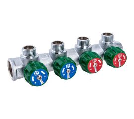 Регулирующий коллектор STOUT 3/4, 4 отвода 1/2, плоское уплотнение SMB-6849-341204 RG008UJF00344S 