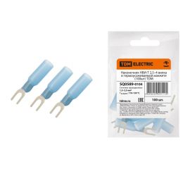 Наконечник TDM НВИ-Т 2,5–4 вилка в термоусаживаемой манжете 100шт SQ0589-0104 