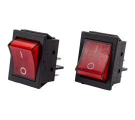 Клавиша Nord-Yada 250V 30А (мощная) красная с подсветкой (4контакта) ON-OFF (2шт в упаковке) 905462 