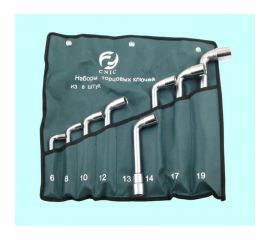 Набор торцевых коленчатых двухсторонних ключей CNIC 6-19 мм, хром, в сумке, 8 шт. 35152 