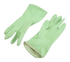Латексные перчатки Рыжий кот с хлопковым напылением, зеленые, размер L 101280 