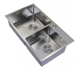 Настольная мойка MIXLINE PRO 72x40, 3мм, 2-х чашевая, выпуск 3 1/2, 22 см, с сифоном, сатин 547240 