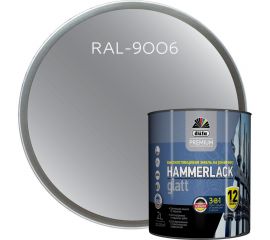 Эмаль Dufa Hammerlack Premium на ржавчину, гладкая, серебристый RAL-9006, 2 л МП00-010433 