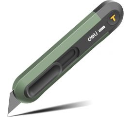 Технический нож DELI home series green ht4008l Т-образное лезвие, эксклюзивный дизайн, софттач пластик, безопасная конструкция, подарочная упаковка 112884 